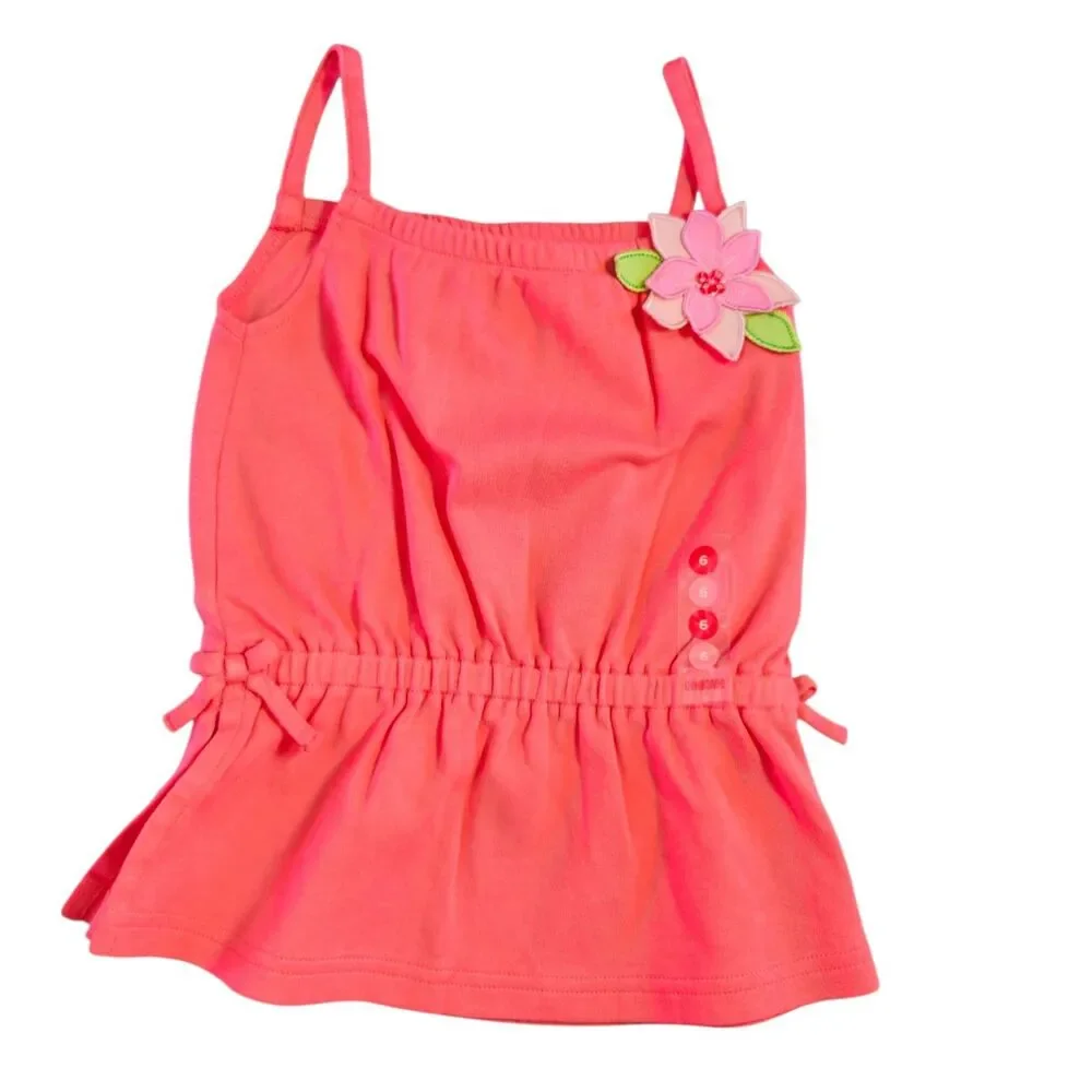 NWT Gymboree Island Fun Top And Denim Skirt Set Girls Size 6 Coral Floral Y2K